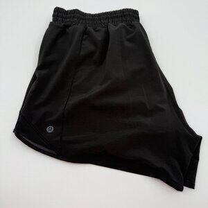 Lululemon Athletic Shorts Women's 14 Black Hotty Hot High-Rise Lined Yoga Gym